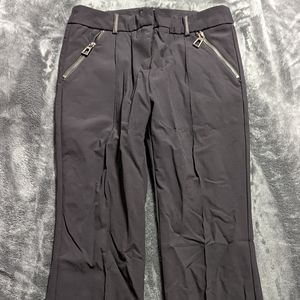 Vertigo Leather Trimmed Stretch Twill Pants
